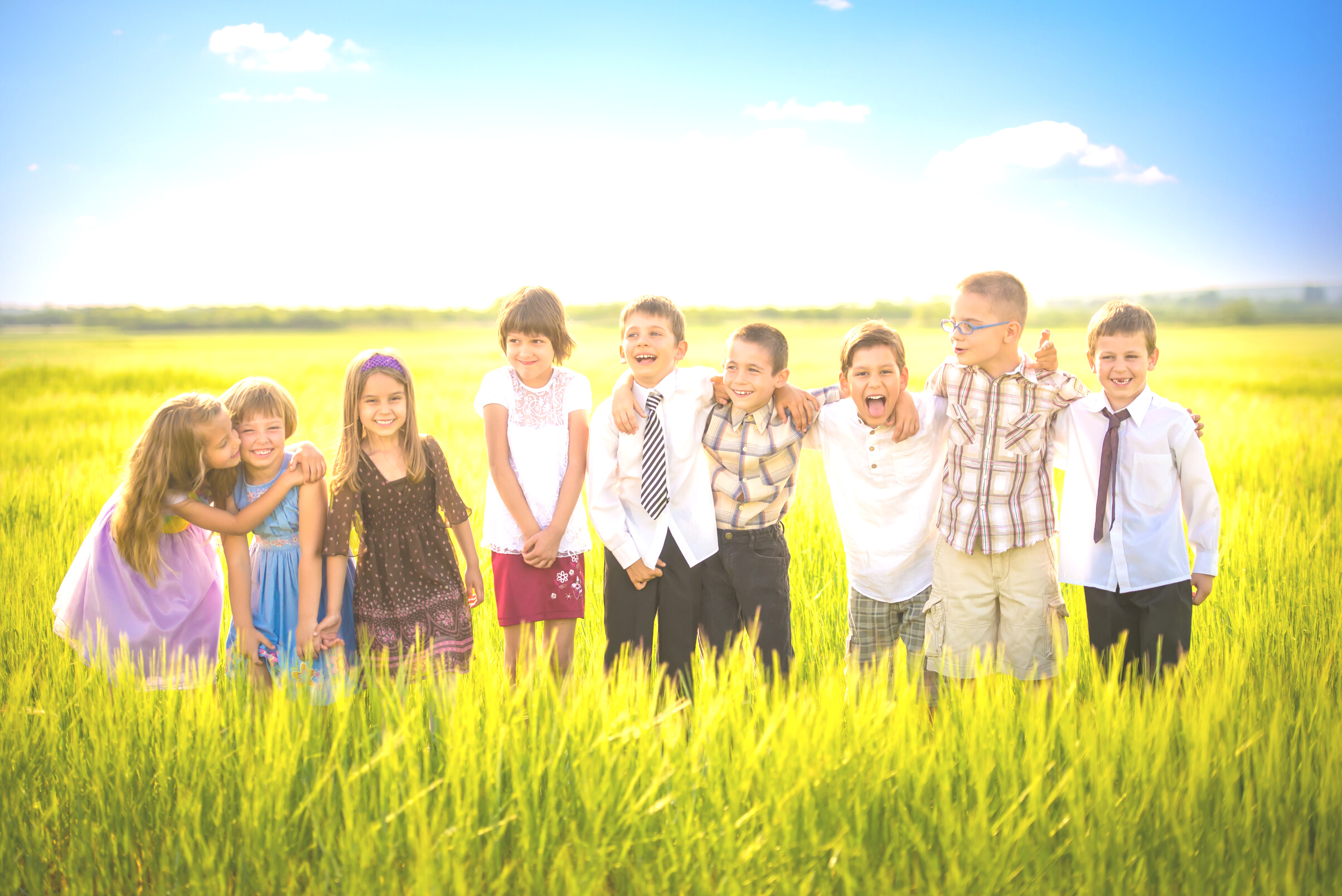 Preschooler fellows hanging out in nature